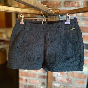 Element Black Lace High Waist Shorts